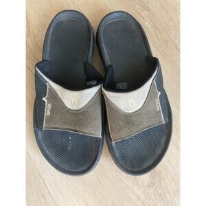 Teva Katavi bungee slide sandals men’s size 9 black brown suede comfort outdoor